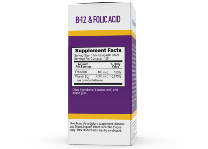 NO SHOT B-12 1,000 mcg (as Cyanocobalamin) Folic Acid 400 mcg - Image 2