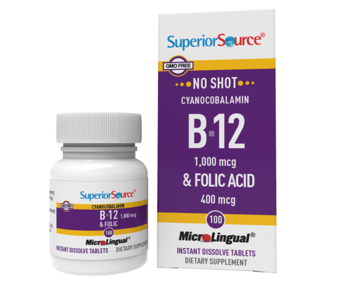 NO SHOT B-12 1,000 mcg (as Cyanocobalamin) Folic Acid 400 mcg