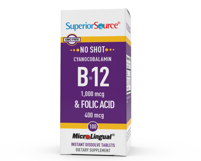 NO SHOT B-12 1,000 mcg (as Cyanocobalamin) Folic Acid 400 mcg - Image 3