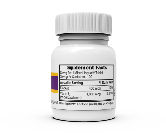 NO SHOT B-12 1,000 mcg (as Cyanocobalamin) Folic Acid 400 mcg - Image 4