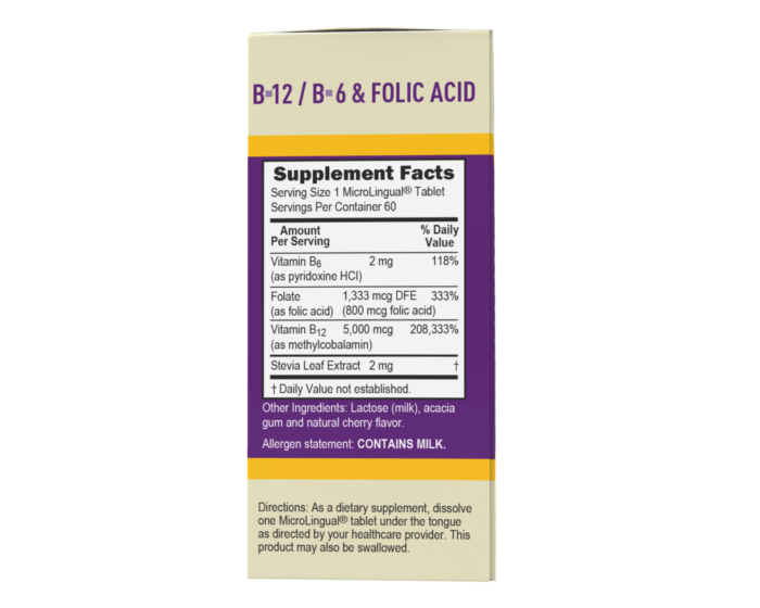 NO SHOT Methylcobalamin B-12 5,000 mcg / B-6 / Folic Acid 800 mcg - Image 2