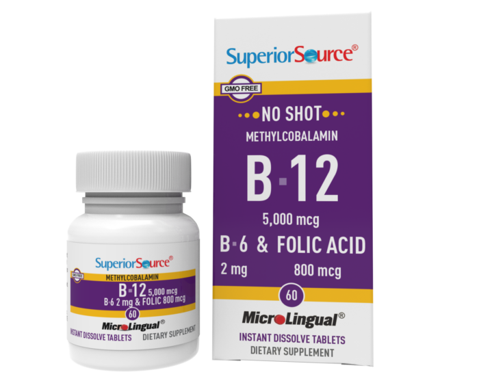 NO SHOT Methylcobalamin B-12 5,000 mcg / B-6 / Folic Acid 800 mcg