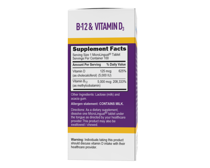 NO SHOT Methylcobalamin B-12 5,000 mcg / D<span class="smalltexttitle">3</span> 5,000 IU - Image 2