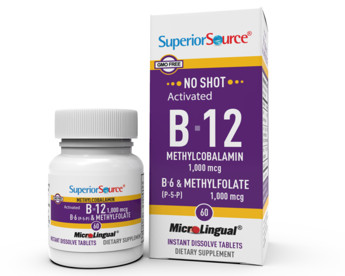 NO SHOT Methylcolbalamin Activated B-12 1,000 mcg / B-6 (P-5-P) & Methylfolate 1,000 mcg