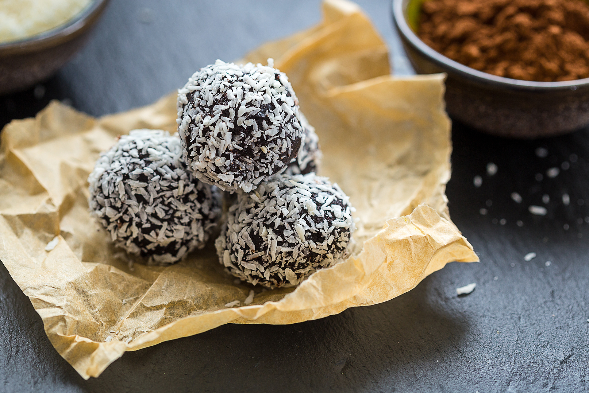 KETO Chocolate Coconut Energy Balls