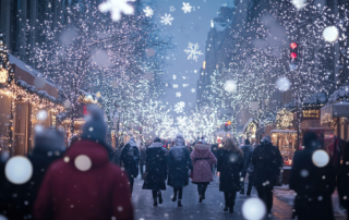 People shopping during the busy holiday season